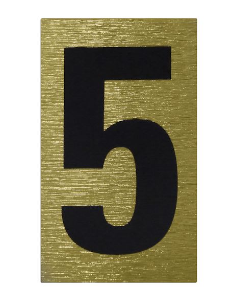 High Visibility House Numbers - Rowan Black & Gold Sticker #5